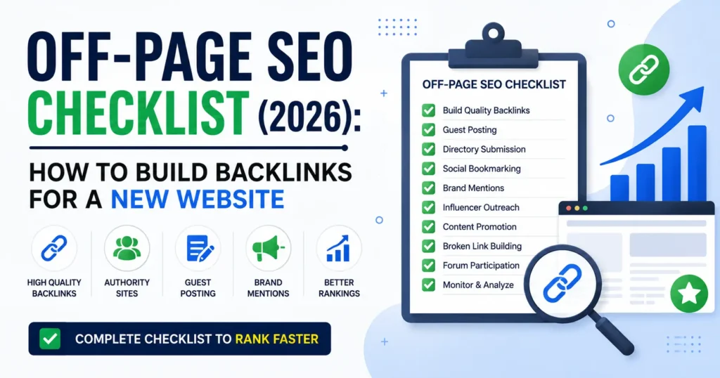 Off-Page SEO Checklist (2026): Build Backlinks Fast